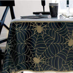 Unique Party Supplies Black & Gold Spider Web Plastic Table Cover