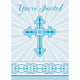 Blue Radiant Cross Invitations (8 count)