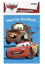 Unique Party Supplies Disney Cars Invitations (8 count)