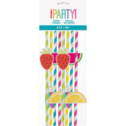 Unique Party Supplies Fruit Paper Straws (8 count)