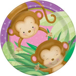 Unique Party Supplies Girl Monkey Plates 9″ (8 count)