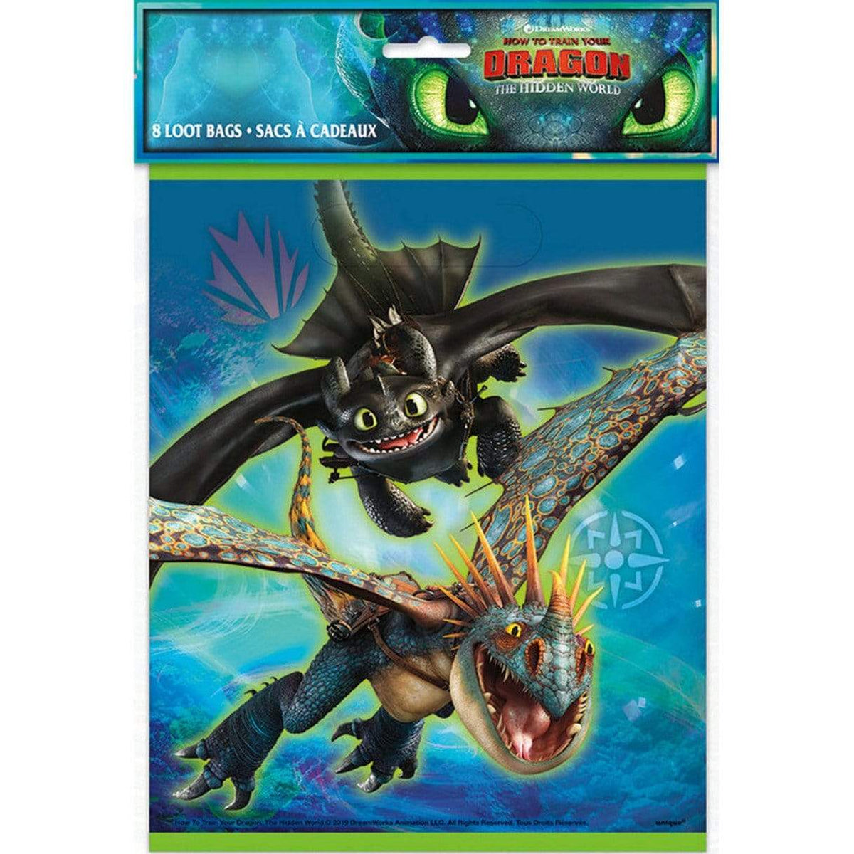 Unique Party Supplies How To Train Your Dragon Loot Bags (8 count)