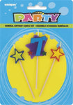 Unique Party Supplies Number 7 Star Candles Set (3 count)