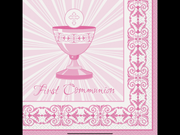 Unique Party Supplies Pink Communion Napkin (16 count)