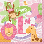 Unique Party Supplies Pink Safari Beverage Napkins (24 count)