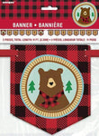 Unique Party Supplies Plaid Lumberjack Banner