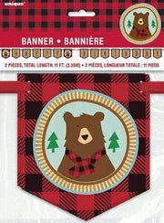 Unique Party Supplies Plaid Lumberjack Banner