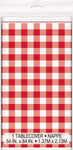 Unique Party Supplies Red Gingham Rectangular Plastic Table Cover