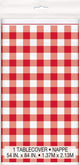 Red Gingham Rectangular Plastic Table Cover