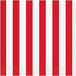 Unique Party Supplies Red Stripes Beverage Napkins (16 count)