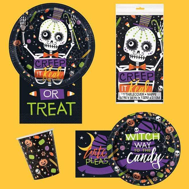 Unique Party Supplies Skeleton Trick or Treat Halloween Table Cover