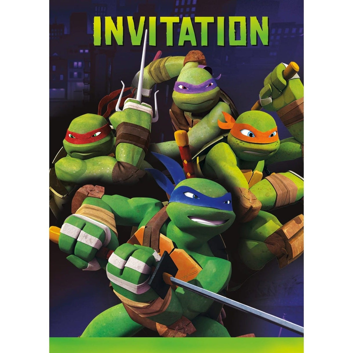 Unique Party Supplies TMNT Invitations ( count)