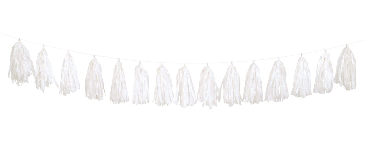 Unique Party Supplies White 9-Foot Tassel Garland