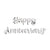 Unique Silver Script Foil "Happy Anniversary" Banner