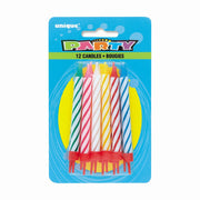 Spiral Birthday Candles In Cake Holders (12 Pk)