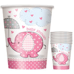 Unique Umbrellaphants Pink Cup 9oz (8 count)