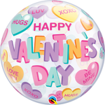 Valentine's Candy Hearts 22″ Bubble Balloon by Qualatex from Instaballoons