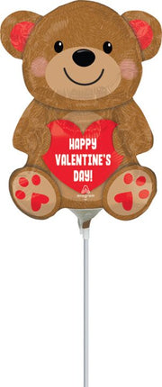 Valentine's Day Cuddly Bear (requires heat-sealing) 14″ Foil Balloon by Anagram from Instaballoons