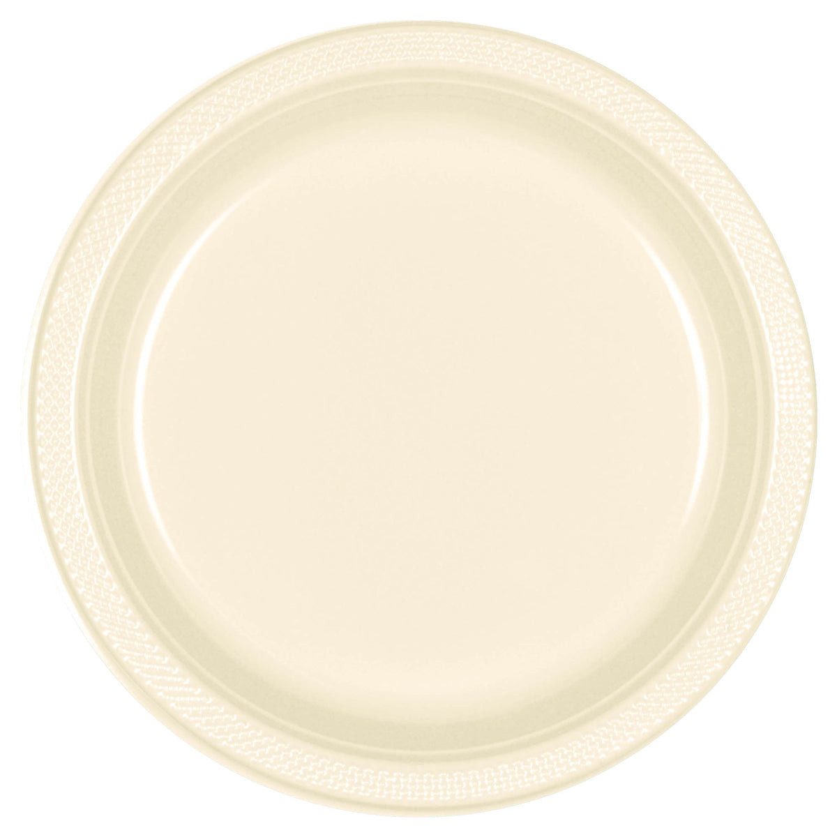 Vanilla Creme Plastic Plates 10″ by Amscan from Instaballoons