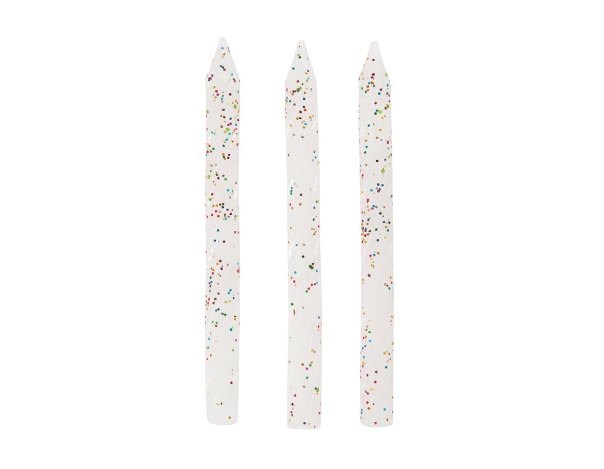 White and Glitter Spiral Birthday Candles by Unique from Instaballoons
