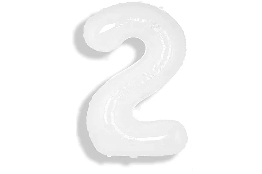 White Number 2 34″ Foil Balloon by Winner from Instaballoons