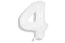 White Number 4 34″ Foil Balloon by Imported from Instaballoons