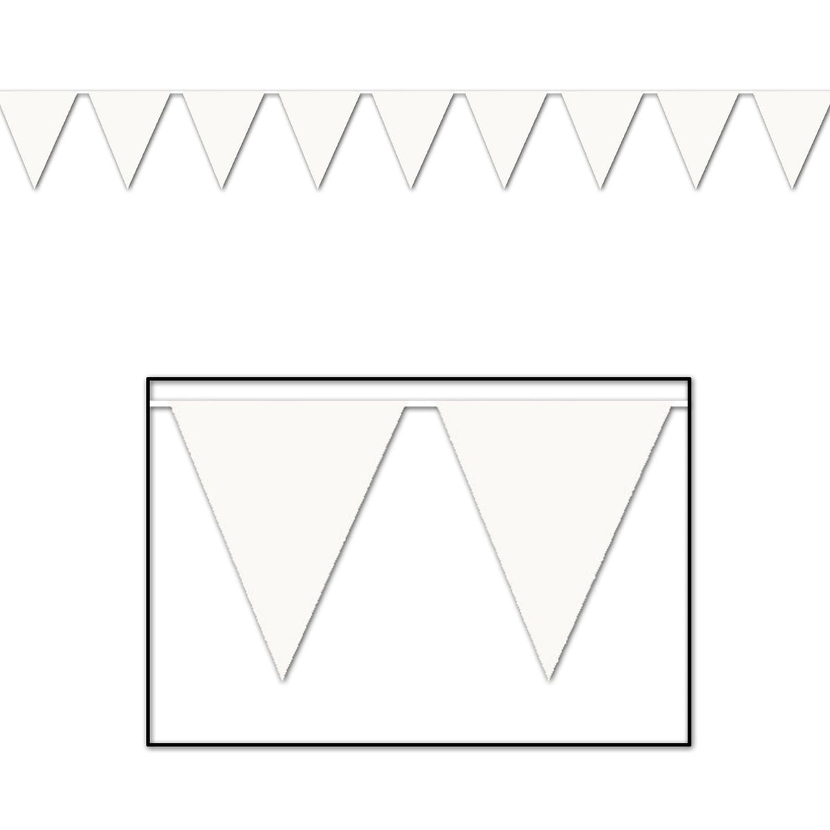 White Pennant Banner by Beistle from Instaballoons