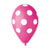  Fuchsia/White Polka Dot  12″ Latex Balloons by Gemar from Instaballoons