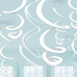White Swirl Decoration 12pc - Amscan