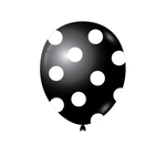 Black with Polka Dots 12″ Latex Balloons (8)