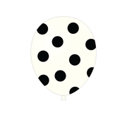 White with Black Polka Dots 12″ Latex Balloons (8)