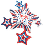 Yay USA Patriotic Star Cluster 35″ Foil Balloon by Anagram from Instaballoons