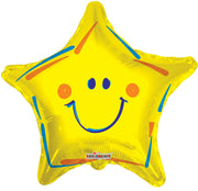 yellow SV Yellow Smiley Star 18″ Foil Balloons by Convergram from Instaballoons