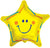 yellow SV Yellow Smiley Star 18″ Foil Balloons by Convergram from Instaballoons