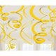 Yellow Swirl Decoration 12pc - Amscan